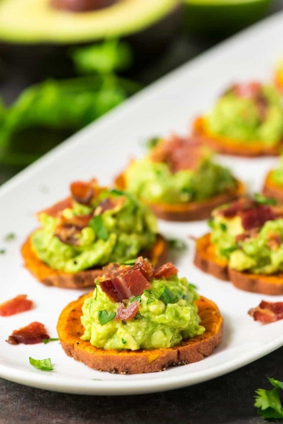 18. Sweet Potato Bites With Avocado and Bacon