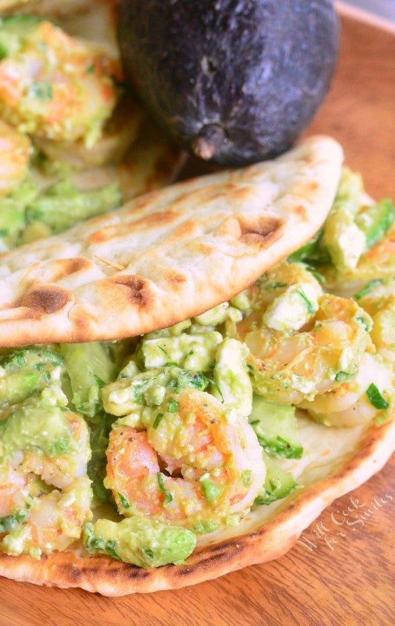 11. Avocado Shrimp Flatbread Sandwich