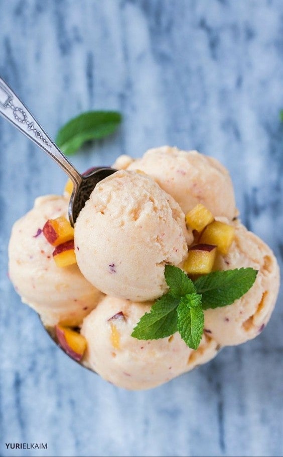 1. 2-Ingredient Homemade Peach Ice Cream