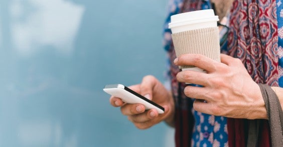 To-Go Coffee and Cell Phone