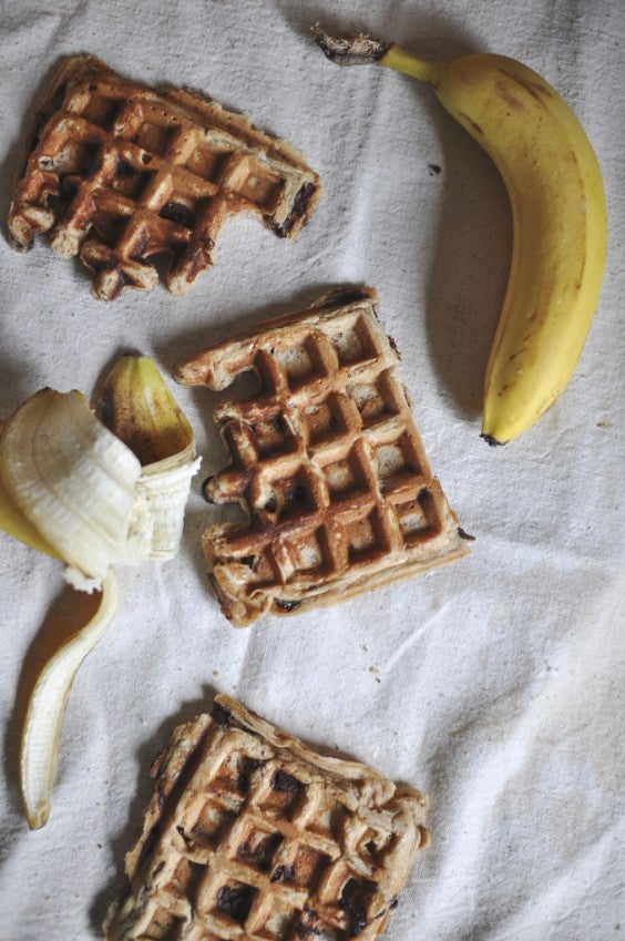 Peanut Butter and Banana Waffles