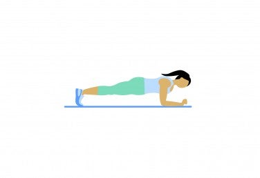 Illustration of a woman doing a forearm plank
