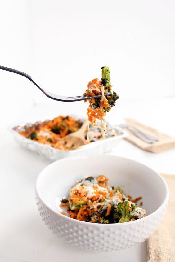 Healthy Casseroles: Pesto Broccoli Sweet Potato