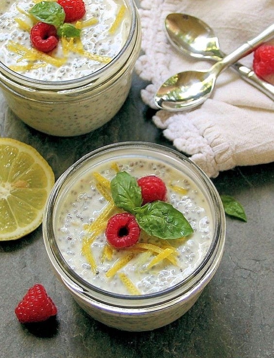 Lemon Chia Seed Pudding With Fresh Berries