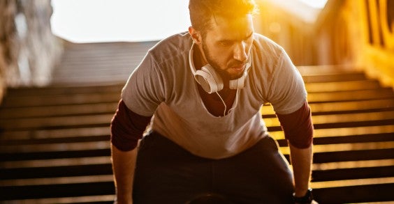 Man Running on Stairs