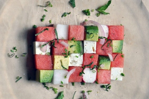 8. Avocado Watermelon Salad