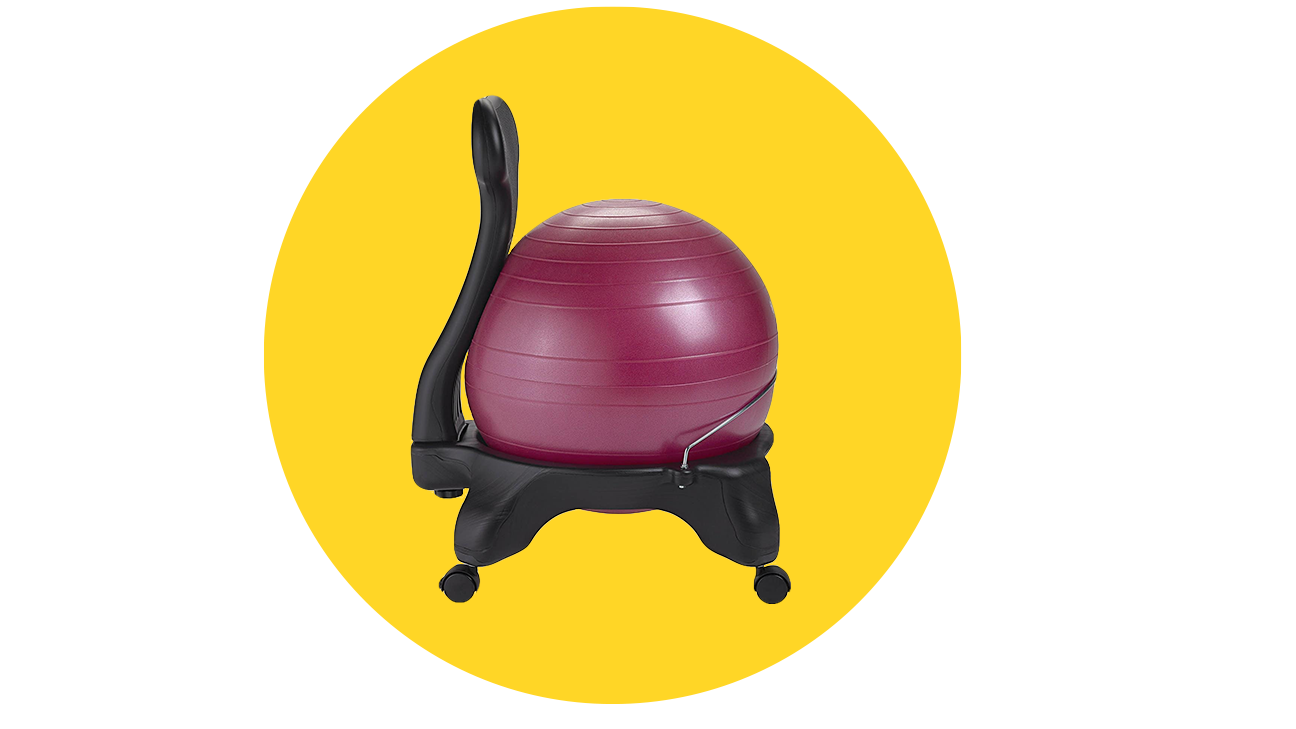 using a yoga ball as a chair