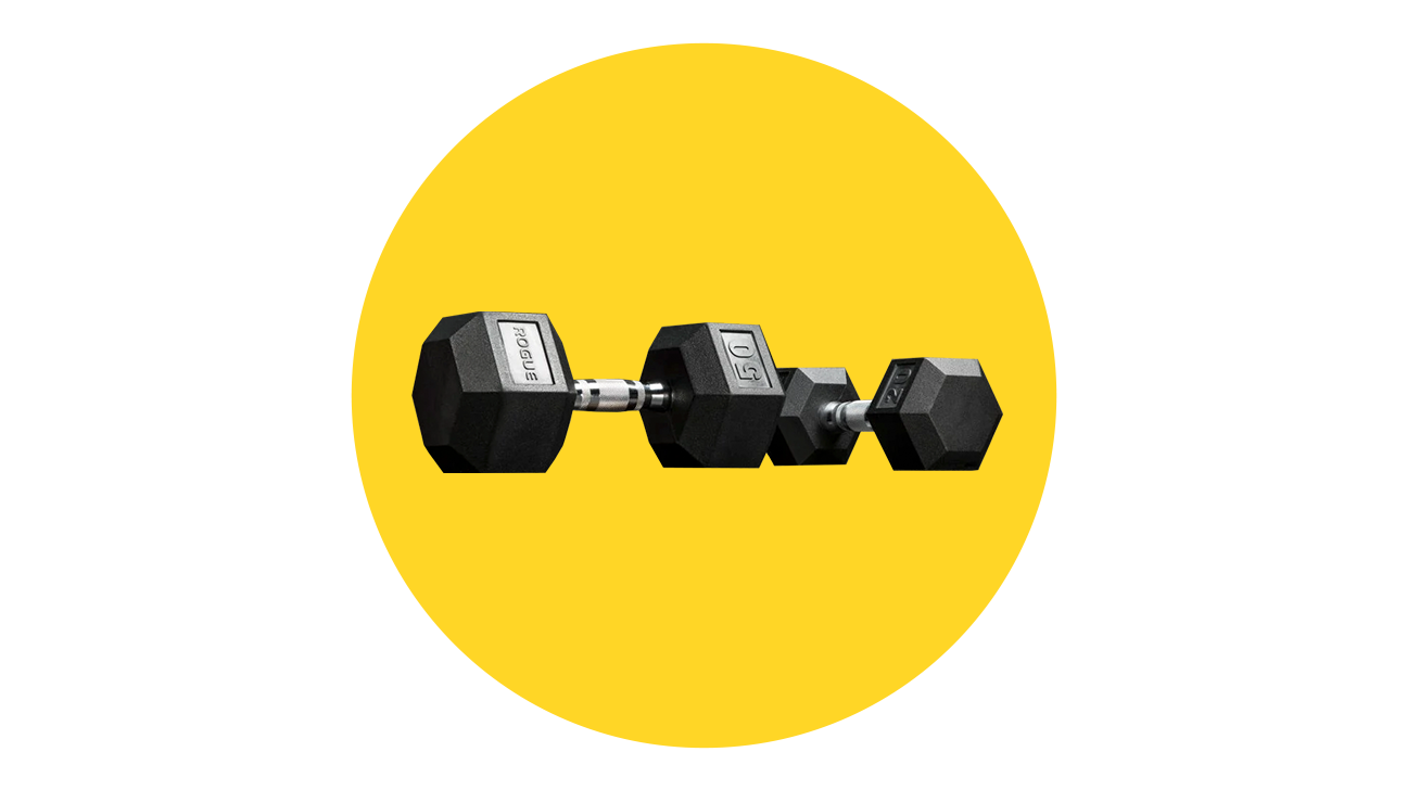 Rogue Rubber Hex Dumbbells