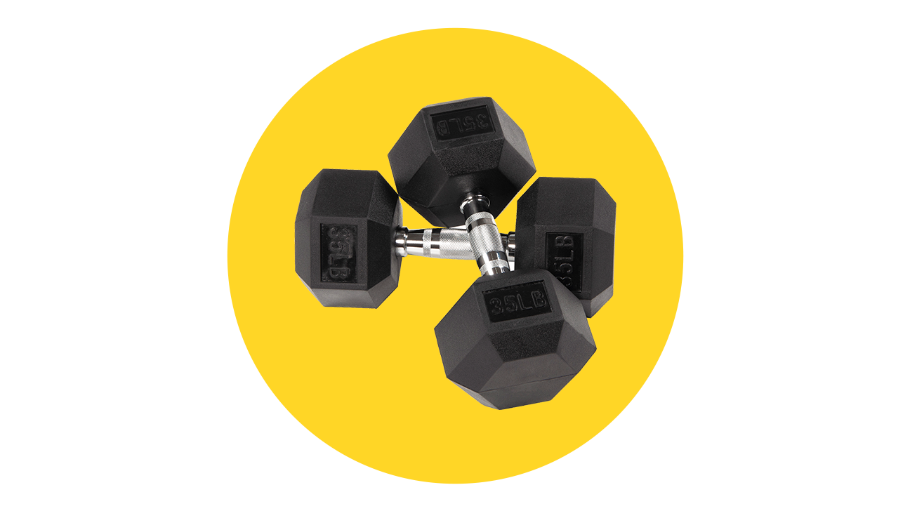BalanceFrom Rubber Encased Hex Dumbbells