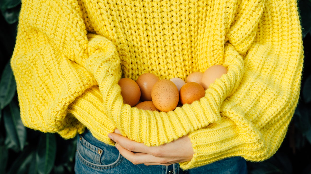Woman holding eggs