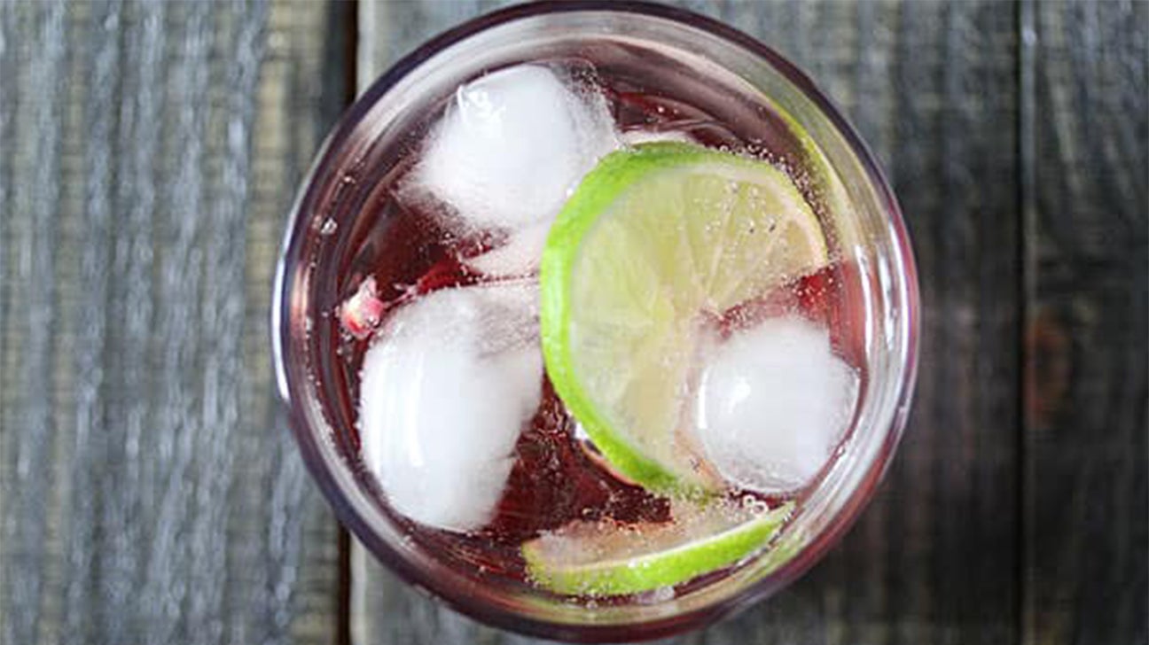 Pomegranate rosewater spritzer 