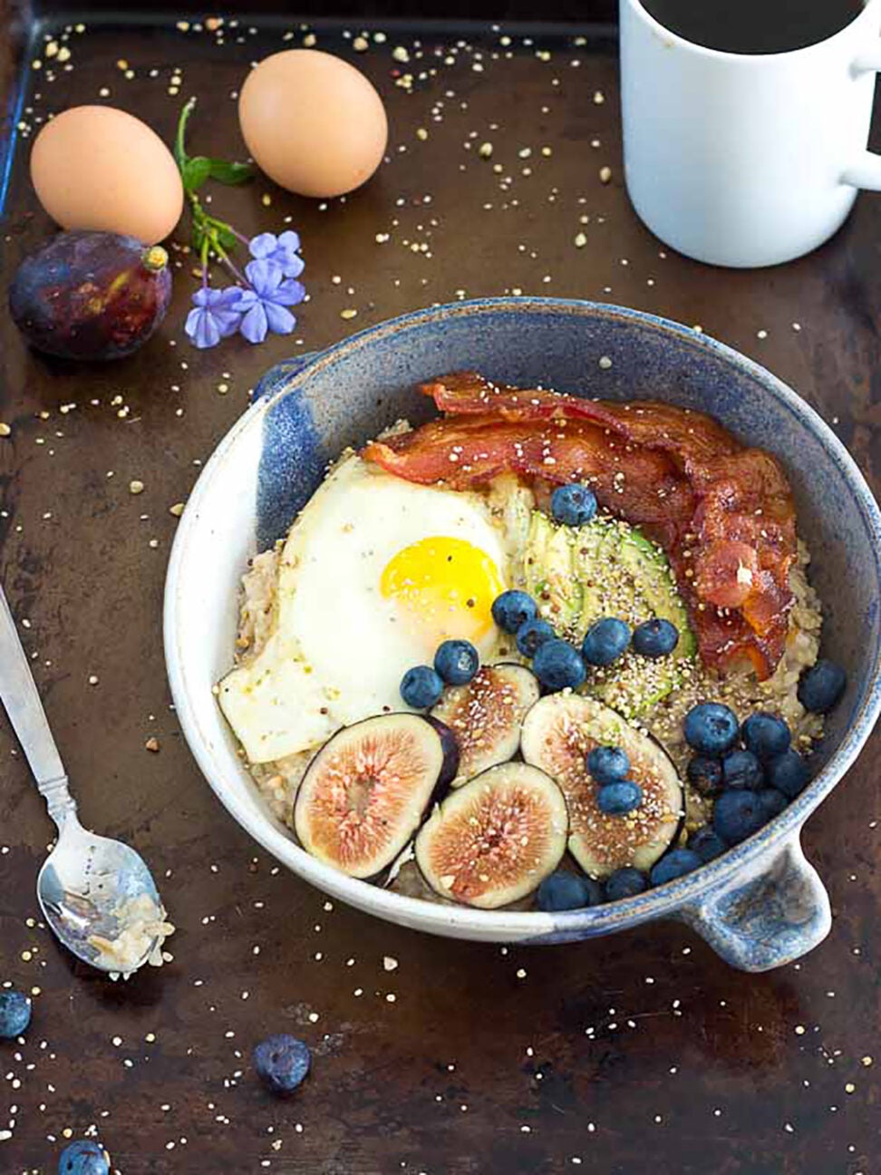 savory oatmeal bowl