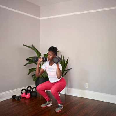 squat with overhead press