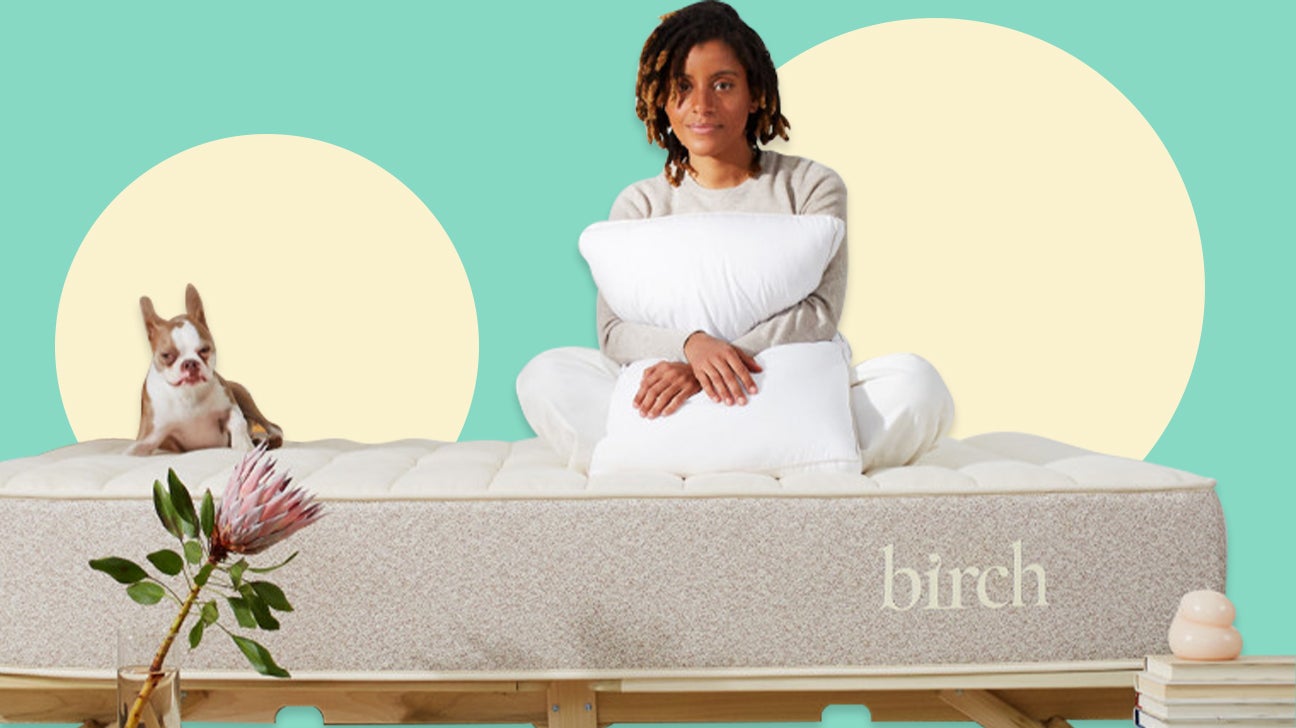 person sitting on birch natural mattress