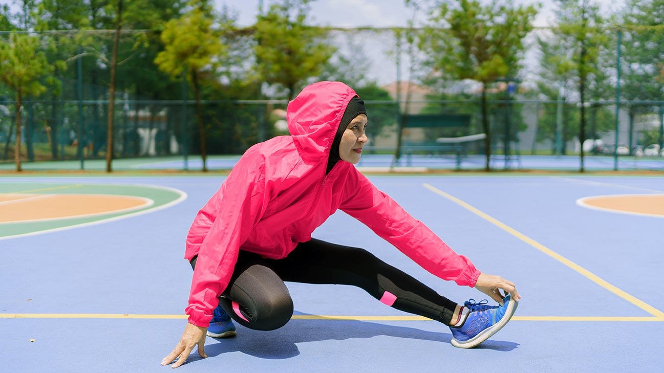 Person trying to turn fat to muscle with exercise header