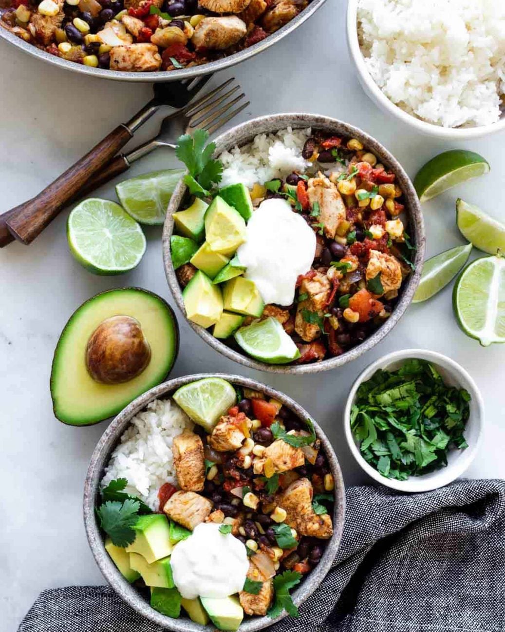 southwest chicken and rice bowl