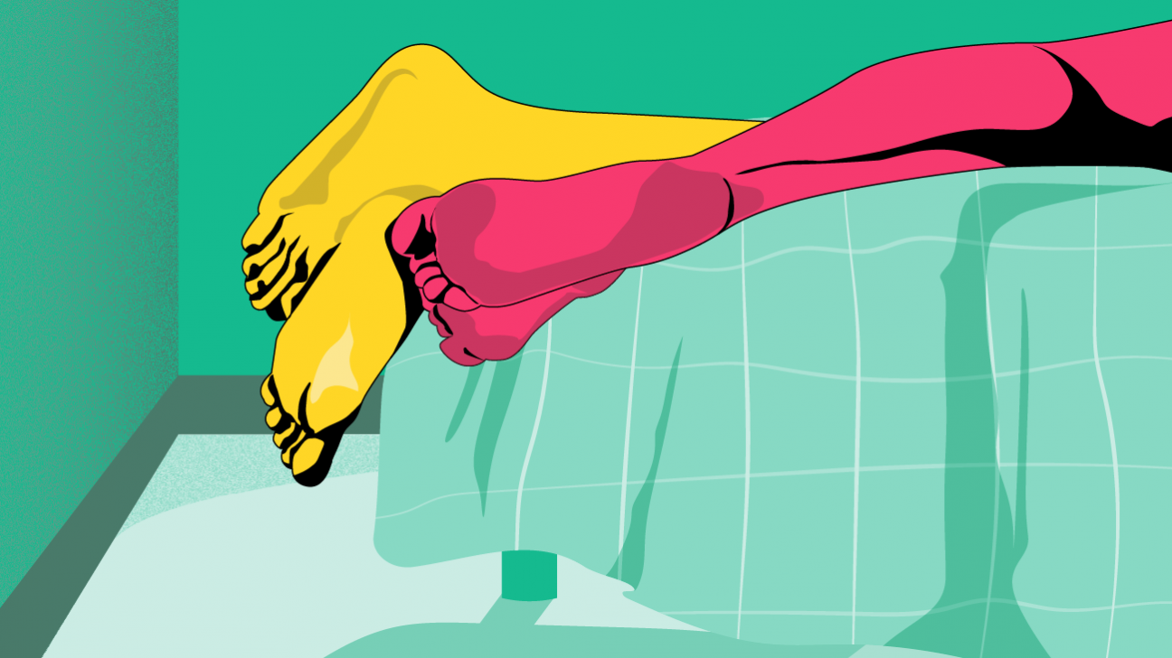 Illustration of feet in bed 