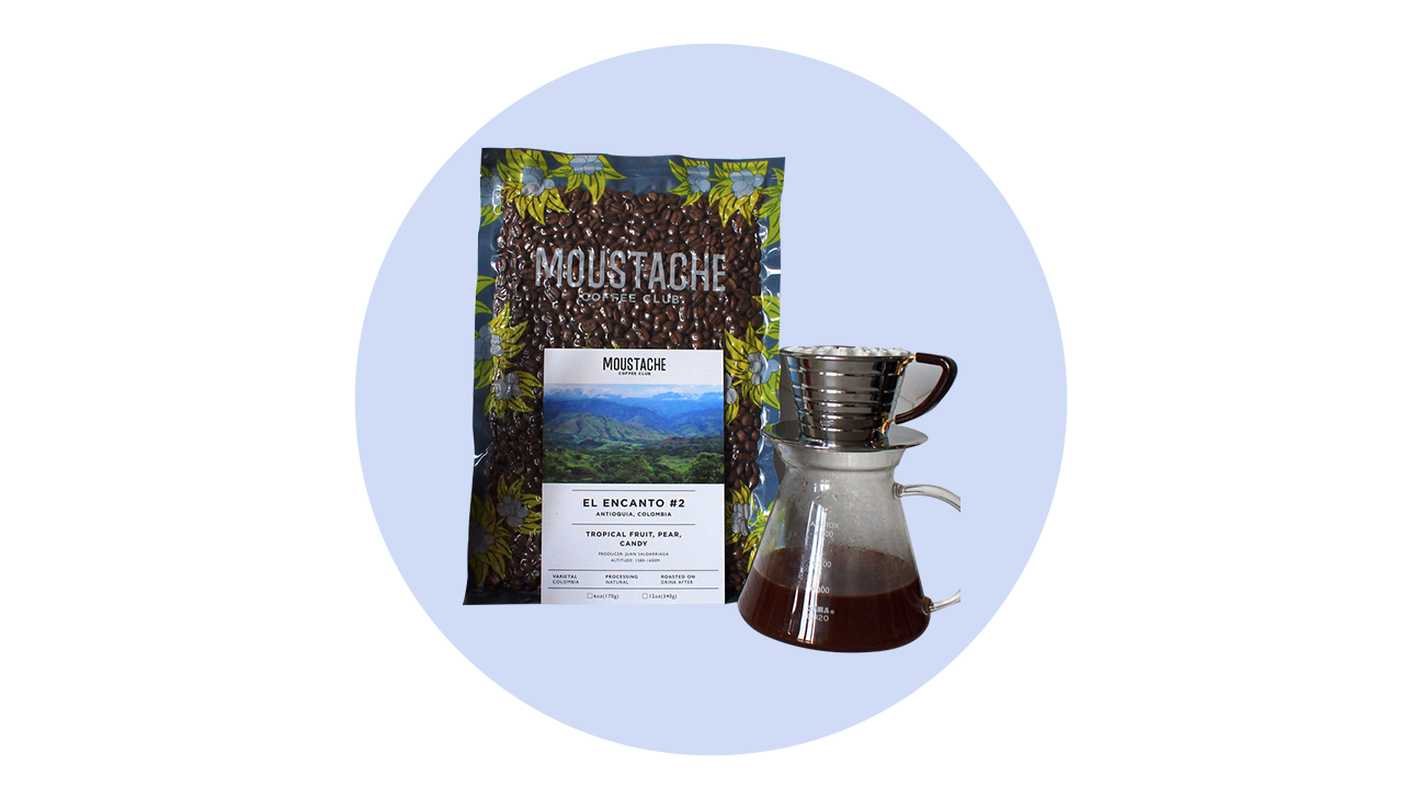 coffee subscription box from Moustache Coffee