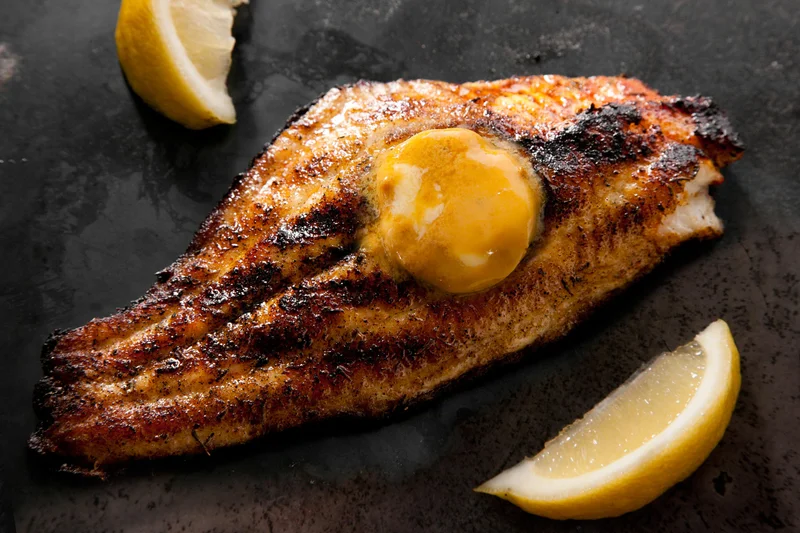 Grilled Blackened Catfish with Creole Mustard Butter