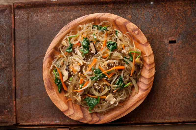 Japchae (Korean StirFried Sweet Potato Noodles)
