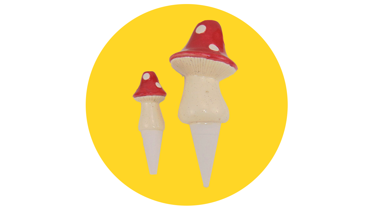 MountainMudWorks Mushroom Ceramic Watering Spikes