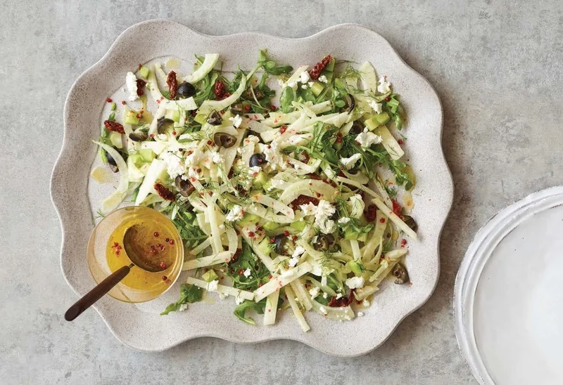 Fennel and Jicama Salad with Lemon and Pink Peppercorn Dressing