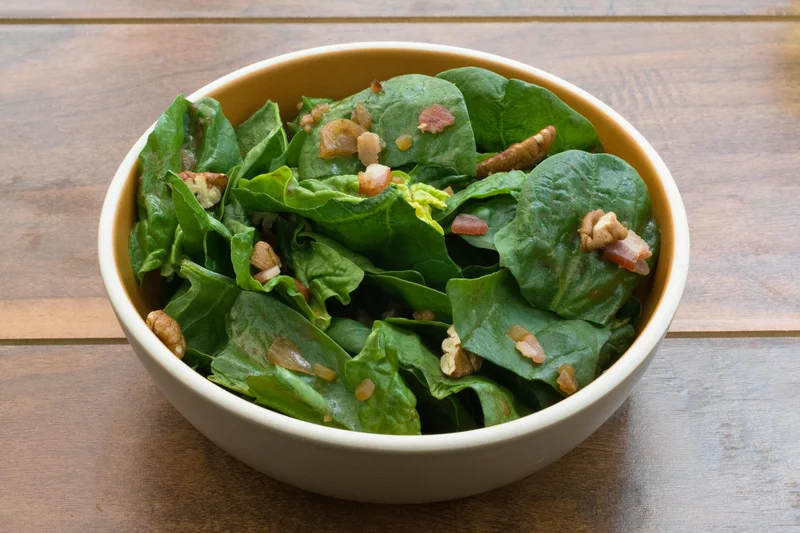 Spinach Salad with Warm Bacon Vinaigrette