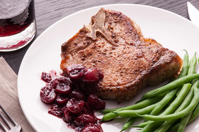 Pork Chops with Cherry Sauce