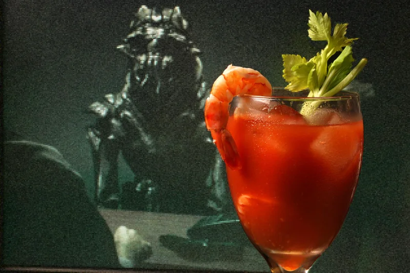 Bloody Mary with Pickled Prawns