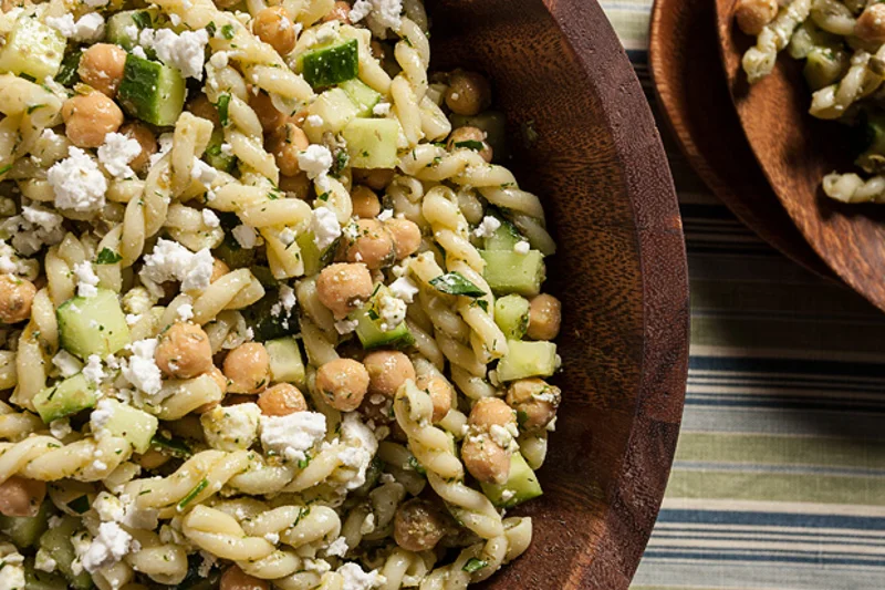 Dill, Chickpea, and Feta Pasta Salad