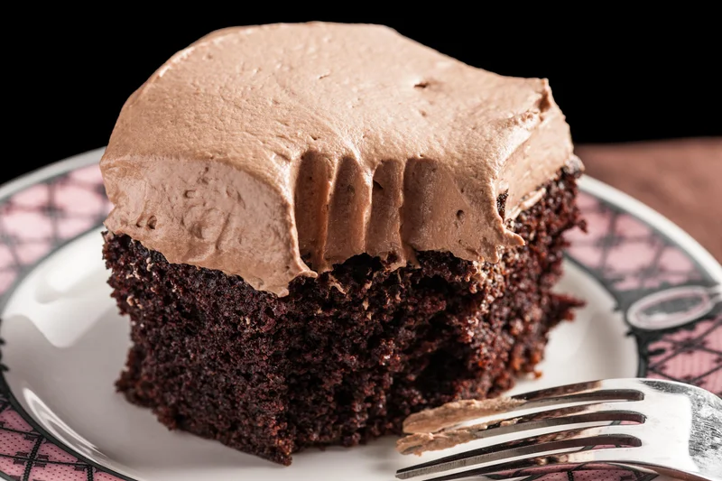Easy Chocolate Sheet Cake With Mocha Buttercream Frosting