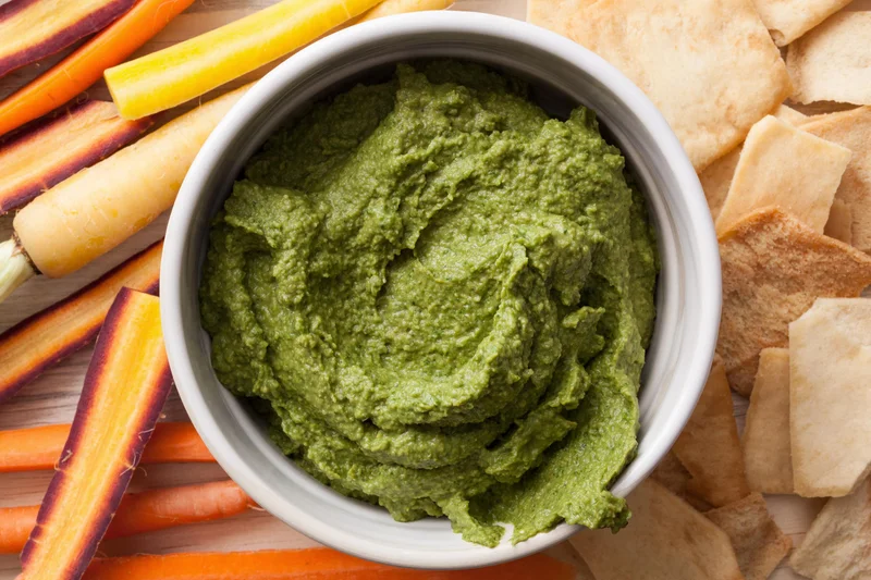 Spinach and Basil Hummus
