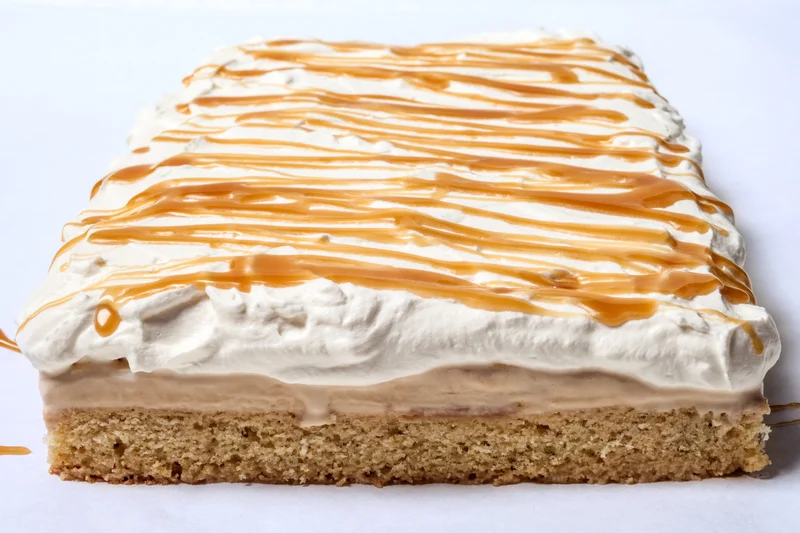 VanillaSalted Caramel Ice Cream Cake with Whipped Cream