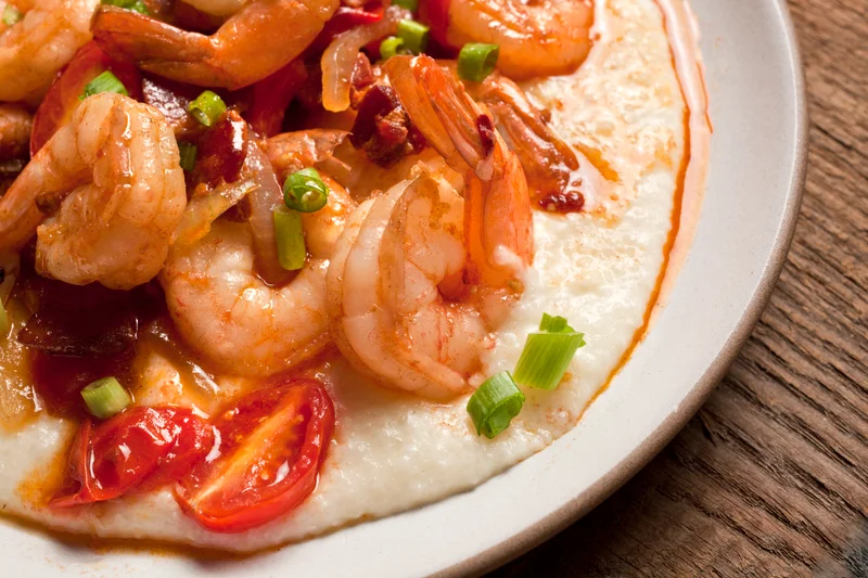 Spicy Shrimp and White Cheddar Grits