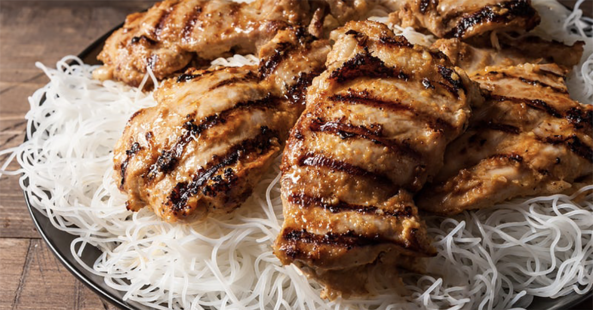 Grilled Chicken Thighs with Miso Marinade