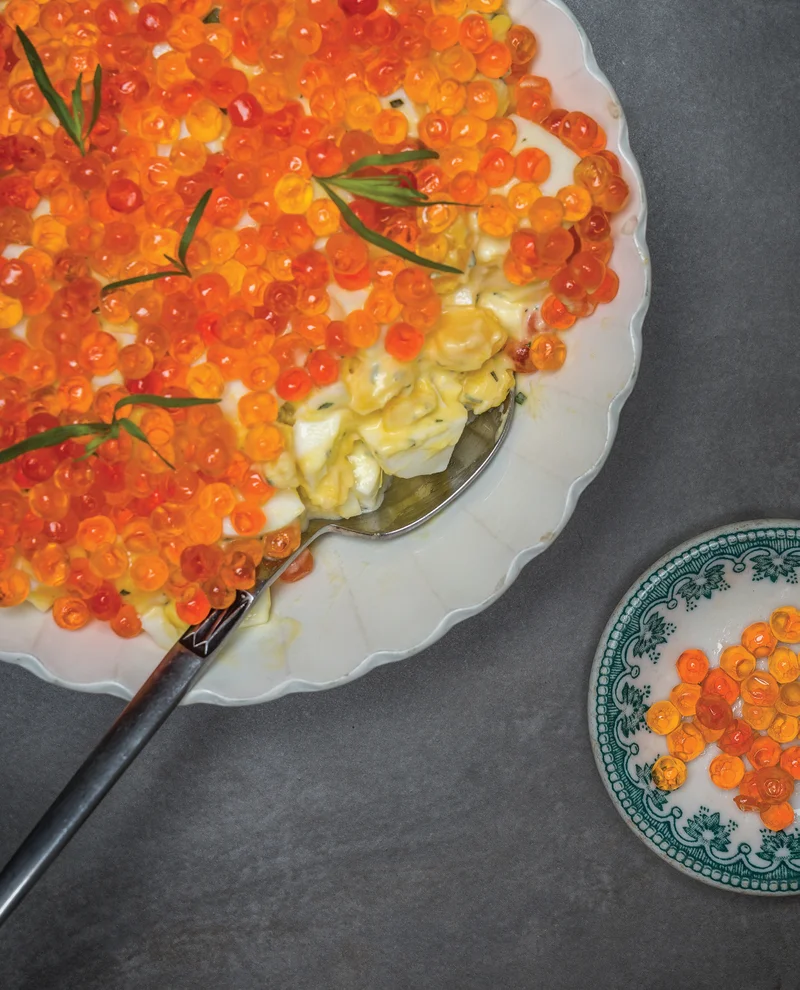 Tarragon Egg Salad with Salmon Roe