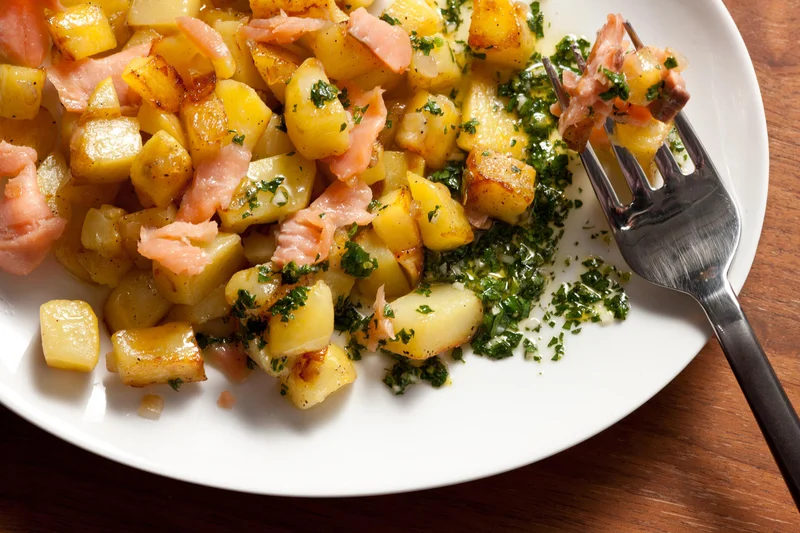 Smoked Salmon Hash with LemonParsley Vinaigrette