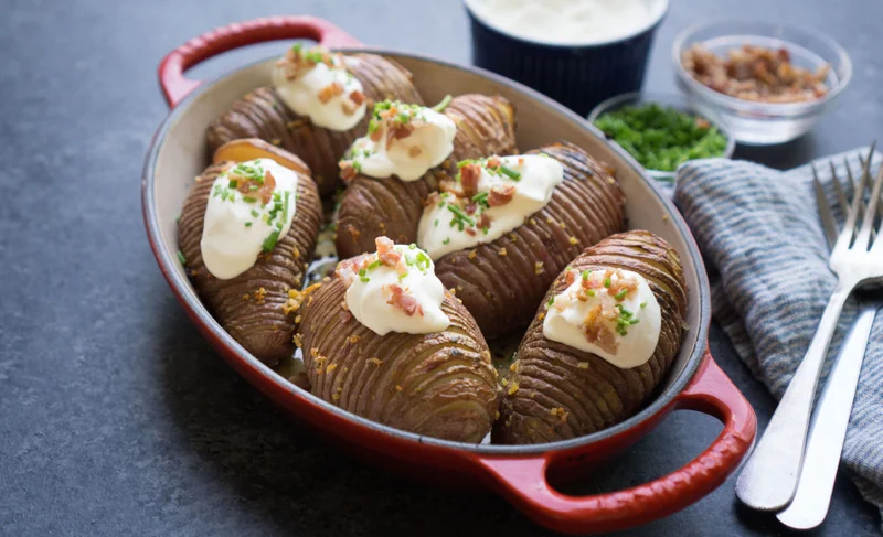 Hasselback Garlic Red Potatoes
