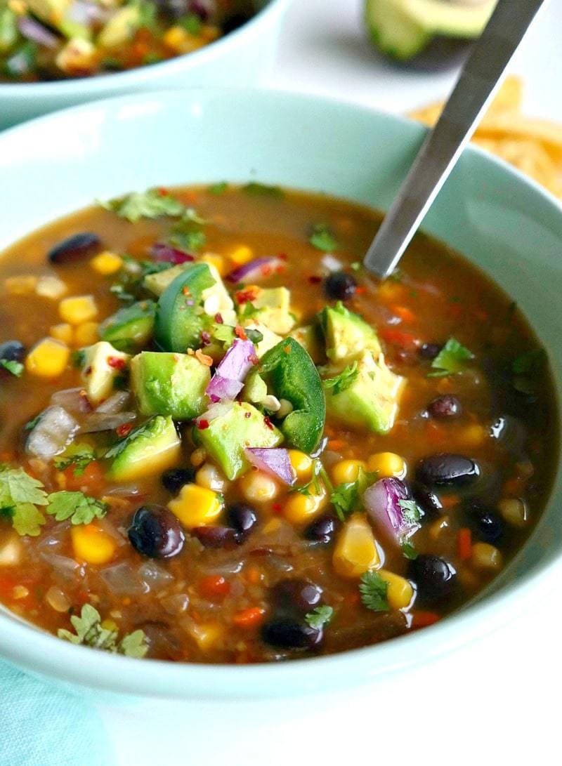 Spicy vegan black bean soup