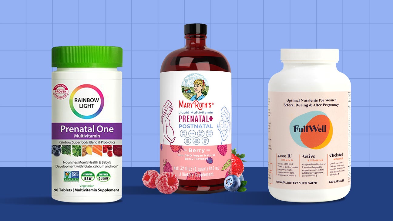 three bottles of postnatal vitamins