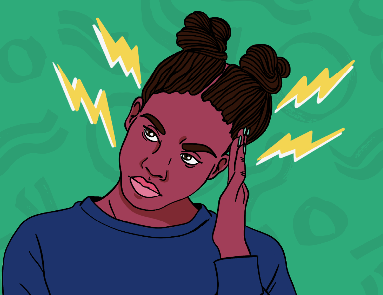 illustration of a person with a migraine