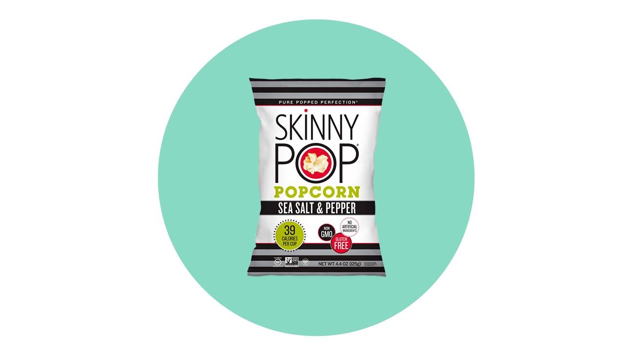 Skinny Pop Sea Salt and Pepper popcorn